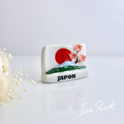 日本国旗と桜、富士山のフェーブ