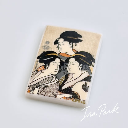 浮世絵　喜多川歌麿《当時三美人》のフェーブ