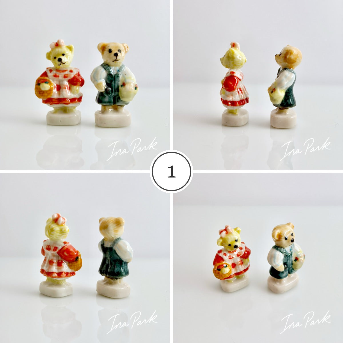 ペアのテディベアのヴィンテージフェーブ